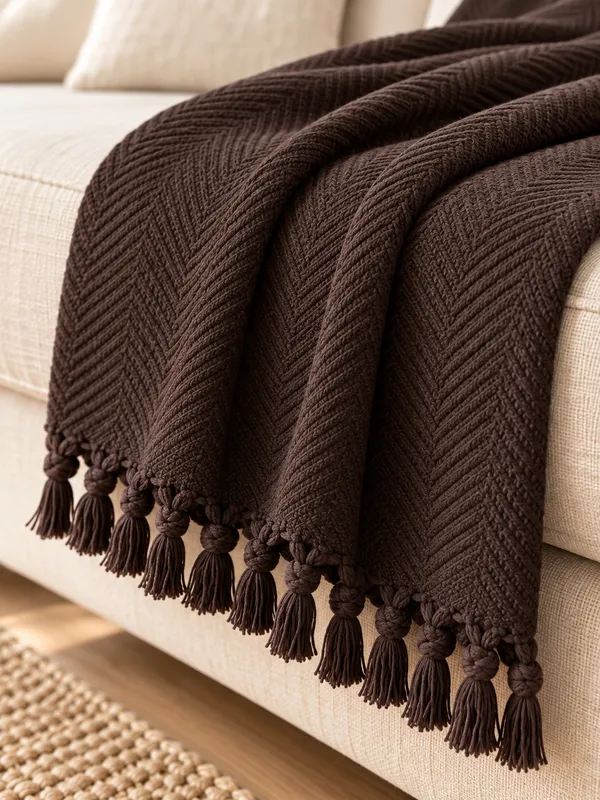 Velora Home Плед LUX Однотонный-2 коричневый цвет 200х230 100% Хлопок