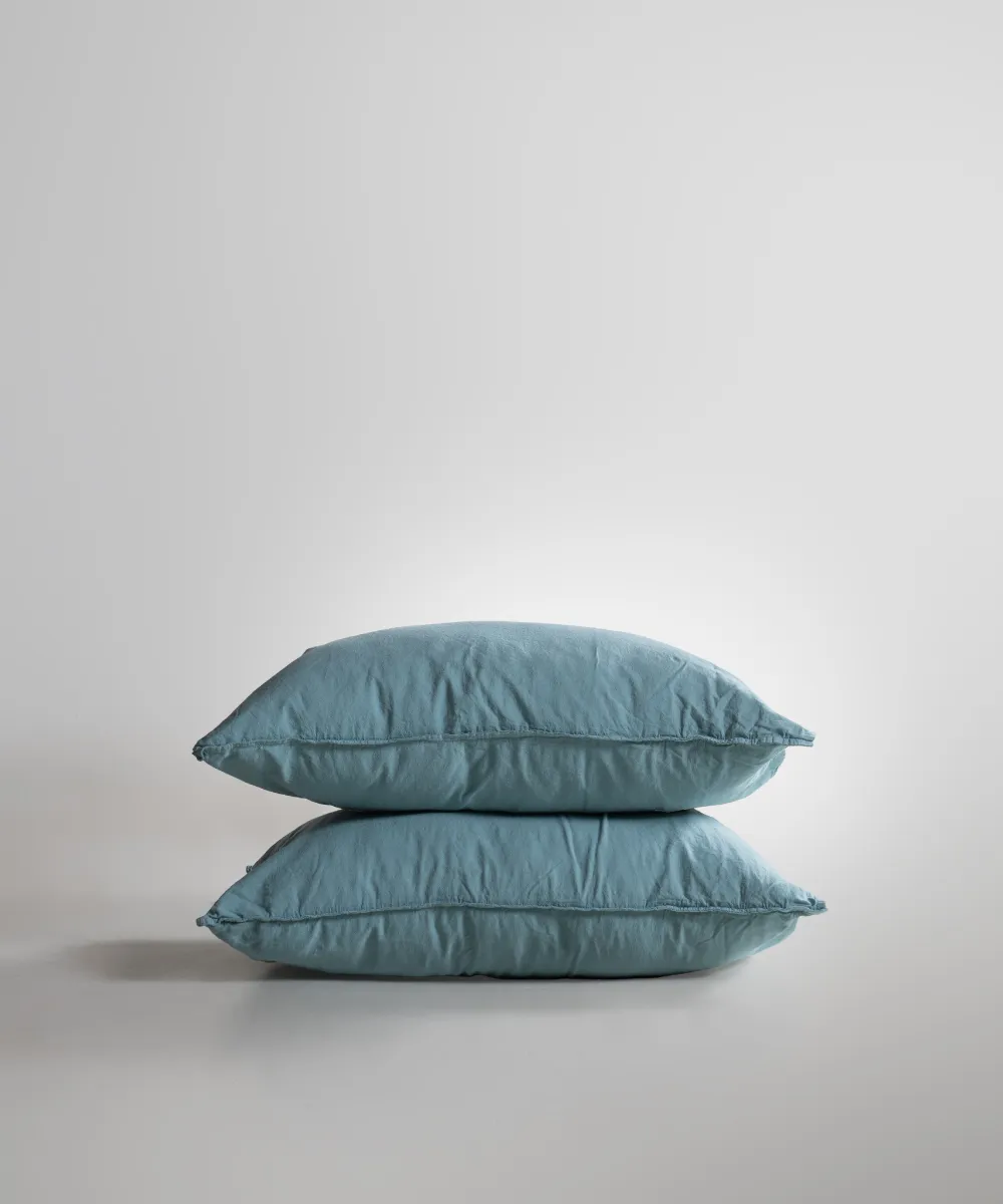 Lımasso КПБ 4 пр. Stonewashed Standart Mineral Blue пододеяльник 200*220, простынь 240*260, наволочки 50*70 2шт — фото 4