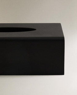 ZARA HOME КОРОБКА ДЛЯ САЛФЕТОК ИЗ СМОЛЫ, ЧЕРНЫЙ