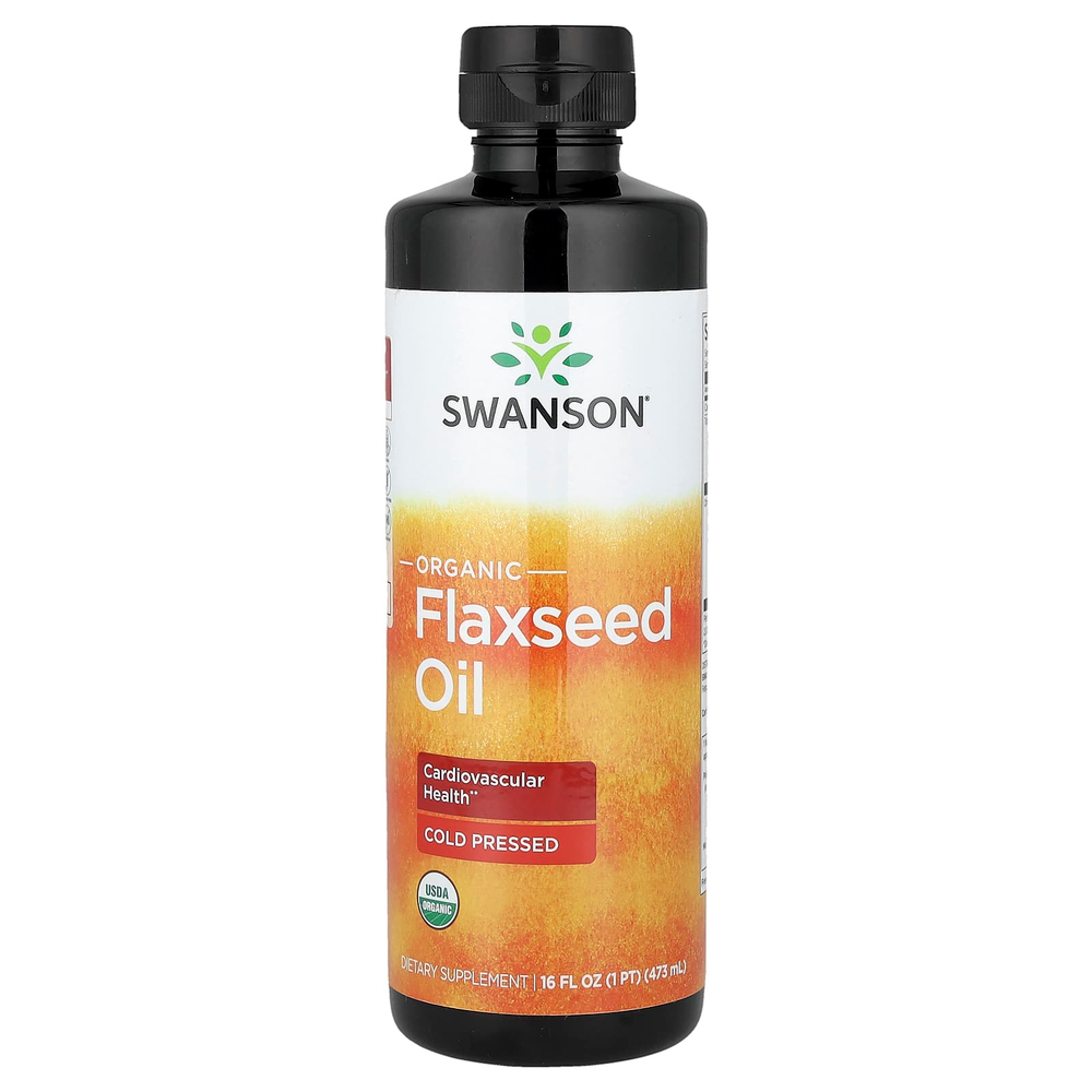 Swanson Vitamins, Органическое льняное масло, 473 мл (16 жидк. унц.)