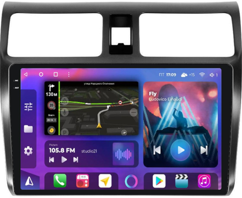 Магнитола для Suzuki Swift 3 2004-2010 - FarCar BM3056M-2K монитор 10.36" 2K QLED на Android 14, Быстрая, CarPlay, 4G SIM-слот