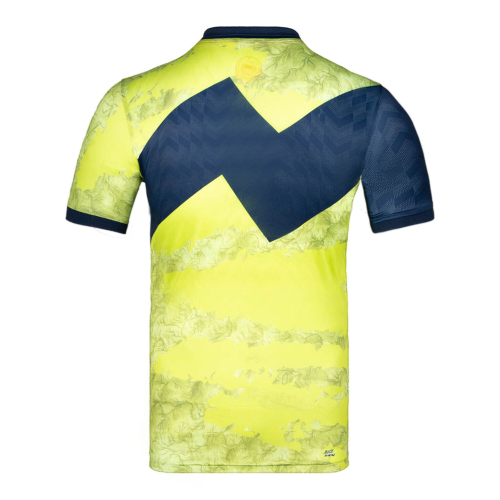 Мужское теннисное поло BIDI BADU Idir Tech Polo Men - Lime, Dark Blue