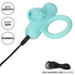 Аквамариновое эрекционное виброкольцо 3,75см California Exotic Novelties Silicone Rechargeable Nubby Lover’s Delight SE-1841-22-3
