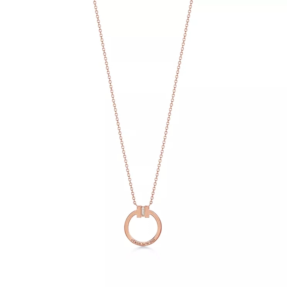 Подвеска из розового золота 18k с бриллиантами, Tiffany 💠 T collection -