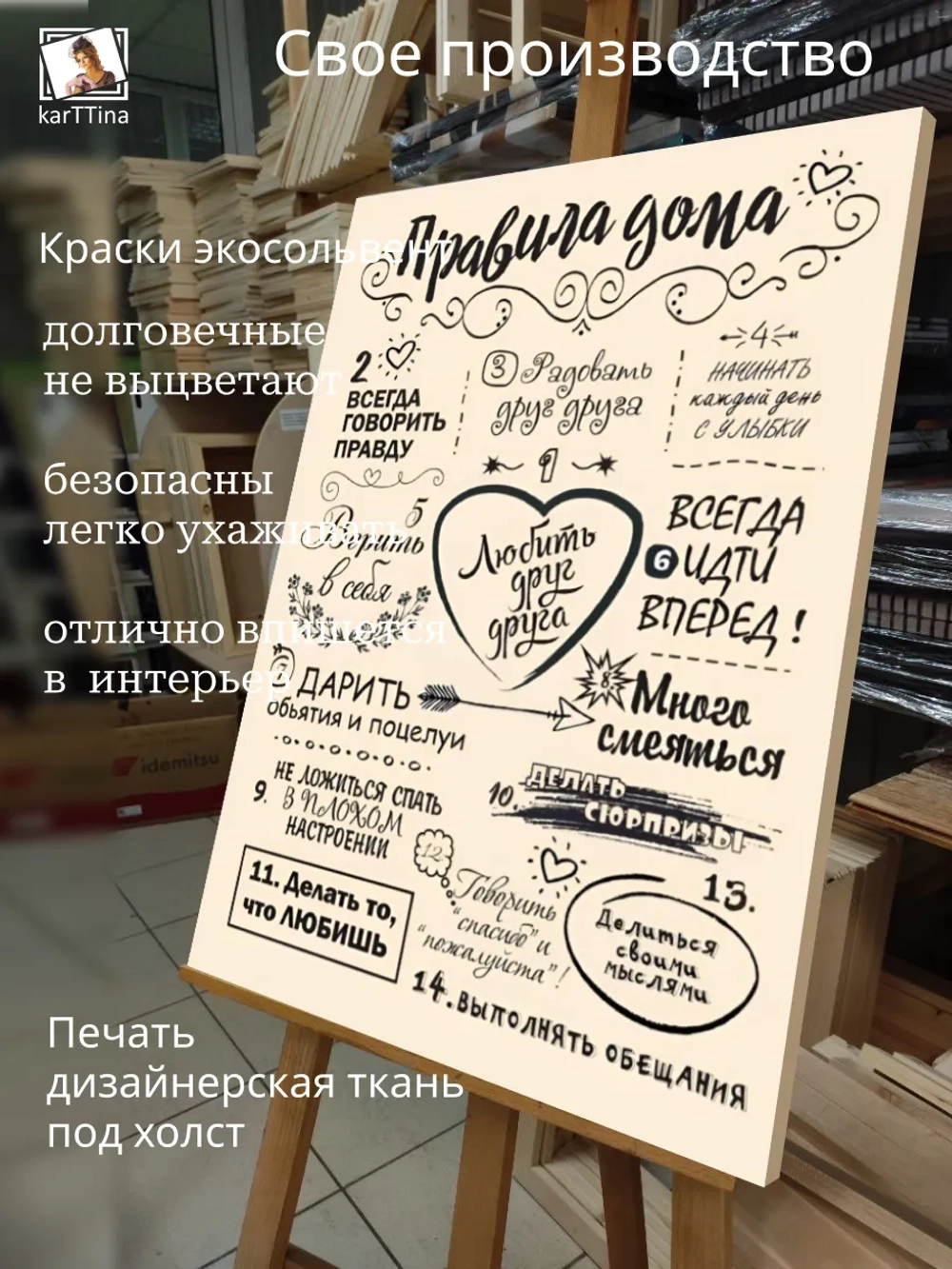 Картина Правила дома модульная 50x70см 1шт.