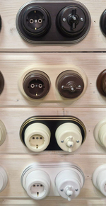 Ретро выключатель поворотный, пластиковый, коричневый, Вектор Interior Electric ВПВ-012-03