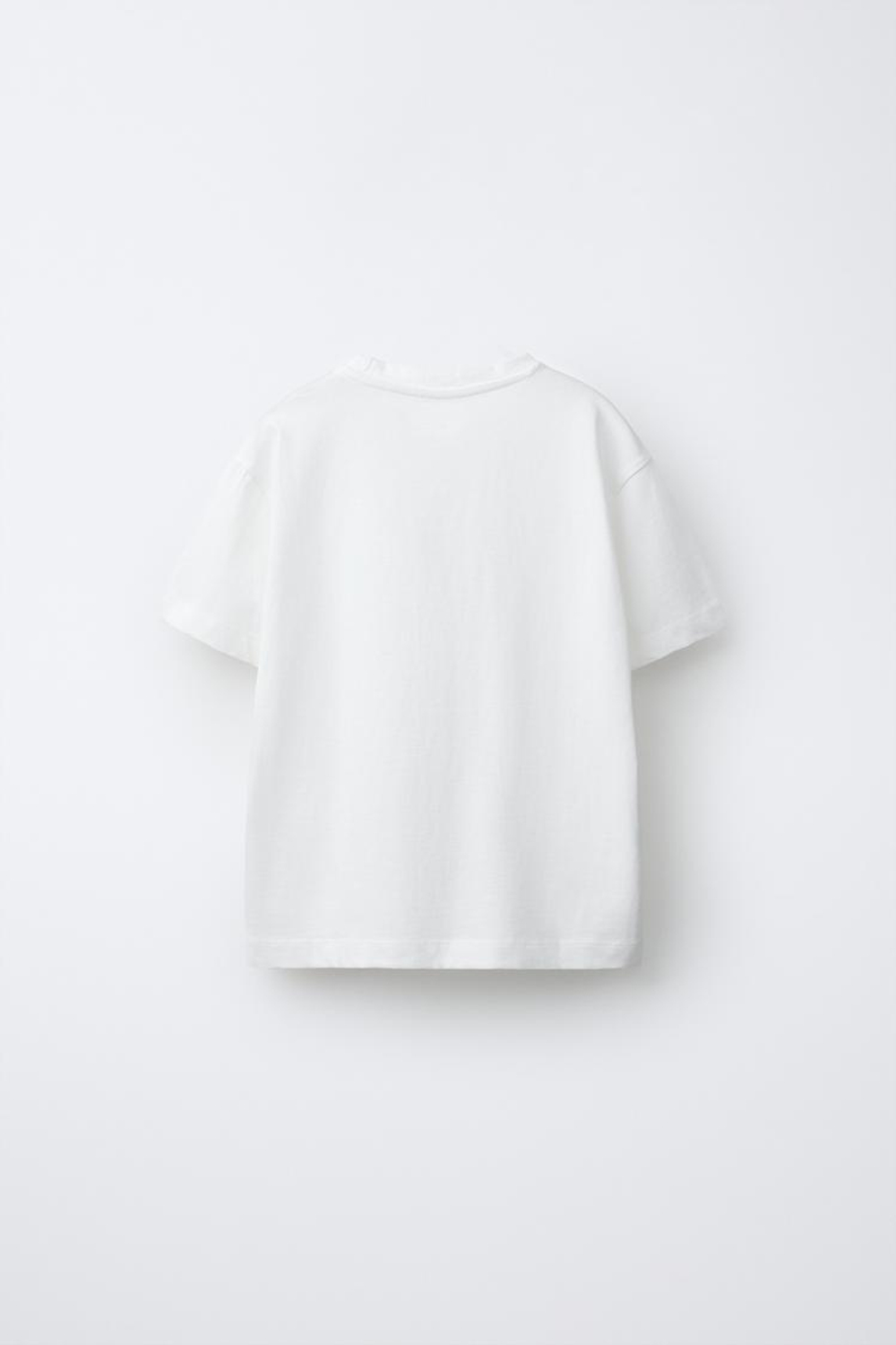 ZARA БАЗОВАЯ ФУТБОЛКА, БЕЛЫЙ