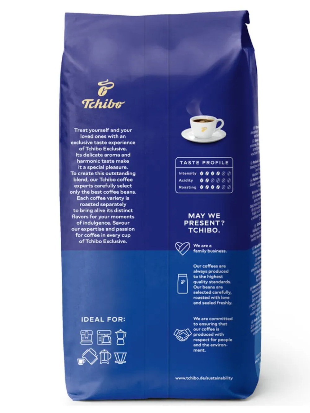 Кофе в зернах Tchibo Exclusive, 1 кг (Чибо)