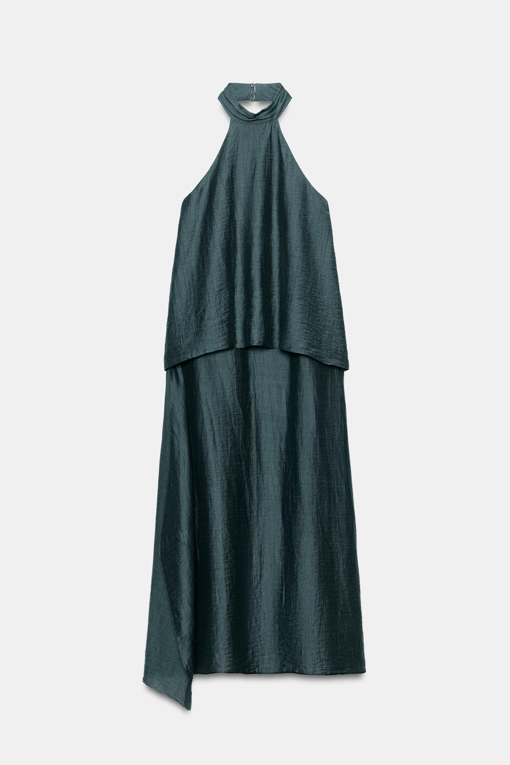 ЛЬНЯНОЕ ПЛАТЬЕ МИДИ С ГОРЛОВИНОЙ ХАЛТЕР — ZARA