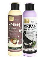 Maslo Maslyanoe Промо спайка Кокосовый крем, 200 мл + скраб Detox, 200 мл