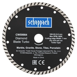 Круг отрезной 180*22,2*2мм Scheppach Sch-CW59984