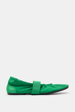 ZARA СПОРТИВНЫЕ БАЛЕТКИ С ЭЛАСТИЧНЫМ РЕМЕШКОМ, ЗЕЛЕНЫЙ