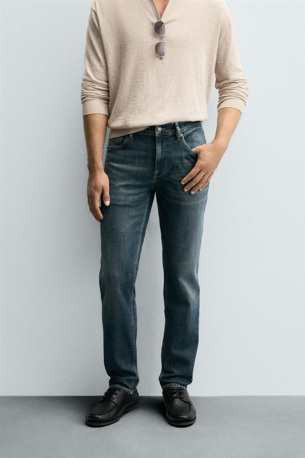 ZARA ДЖИНСЫ SLIM FIT БАЗОВЫЕ, СИНИЙ
