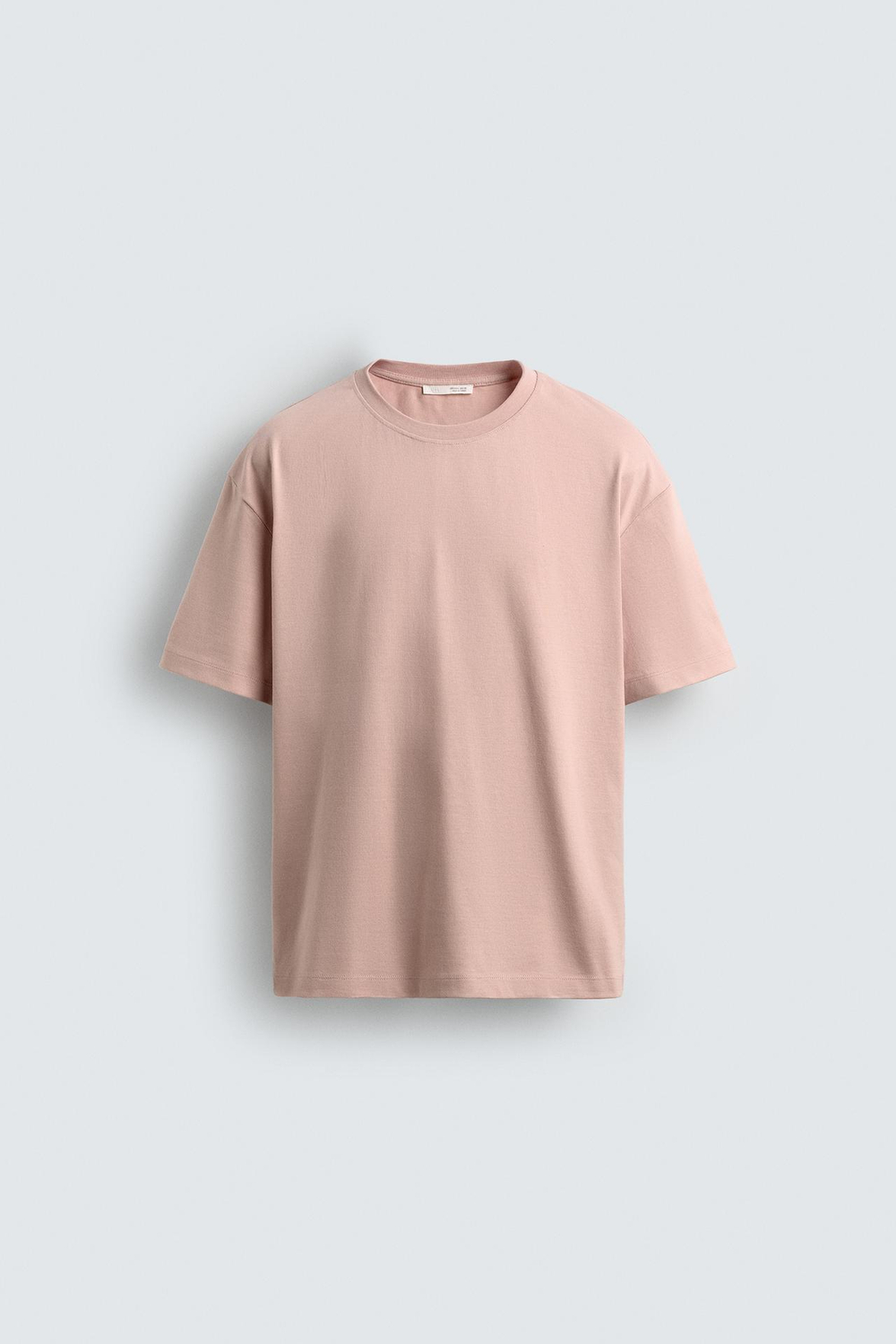 ZARA ФУТБОЛКА RELAXED FIT, ЛИНЯЛЫЙ РОЗОВЫЙ