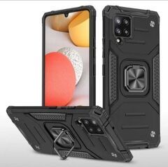 Противоударный чехол для Samsung Galaxy M33 черный с пластиной для магнитного автодержателя и кольцом подставкой, чехол на Самсунг Галакси М33 Противоударный чехол для Samsung Galaxy M33 черный с пластиной для магнитного автодержателя и кольцом подставкой, чехол на Самсунг Галакси М33