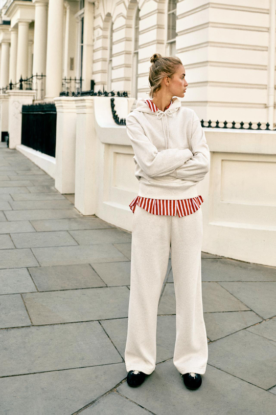 ZARA БАЗОВЫЕ БРЮКИ ИЗ МЯГКОЙ ТКАНИ, ПЕСОЧНЫЙ МЕЛАНЖ