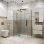 Боковая стенка Grossman Classic 200.K33.04.100.32.00 (100х195) золото сатин,стекло прозрачное, 1 место