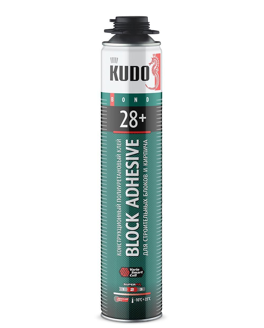 Клей-пена для строительных блоков и кирпича Kudo Proff 28+ ABL, всесезонная, 1000 мл