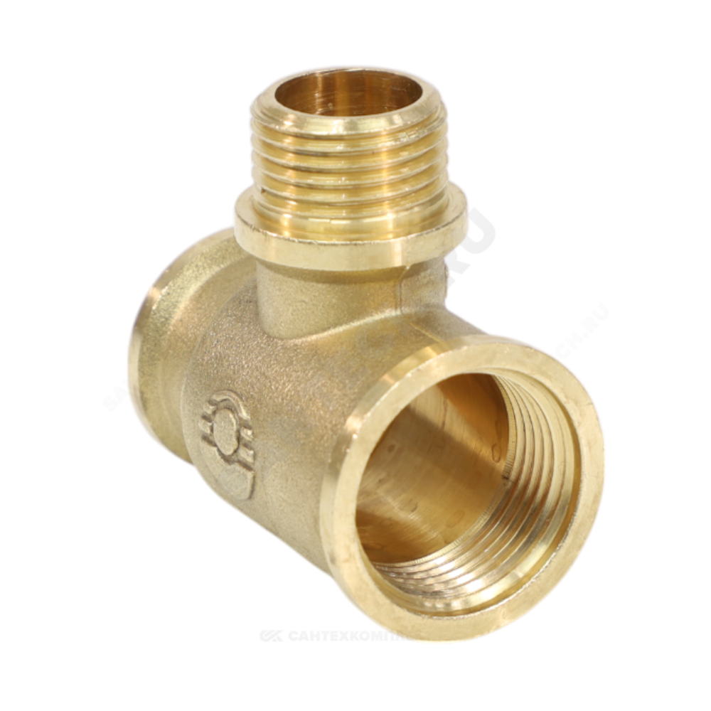 Тройник латунь переходной Ду 20х15х20 (3/4"х1/2"х3/4") ВР/НР/ВР VALFEX VF.132.L.034.012.034