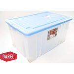 Ящик с крышкой ДАРЕЛ БОКС (DARELBOX) 56л на колесах 610*400*310 синий (с клапаном для антимолевых и дезодорирующих средств)