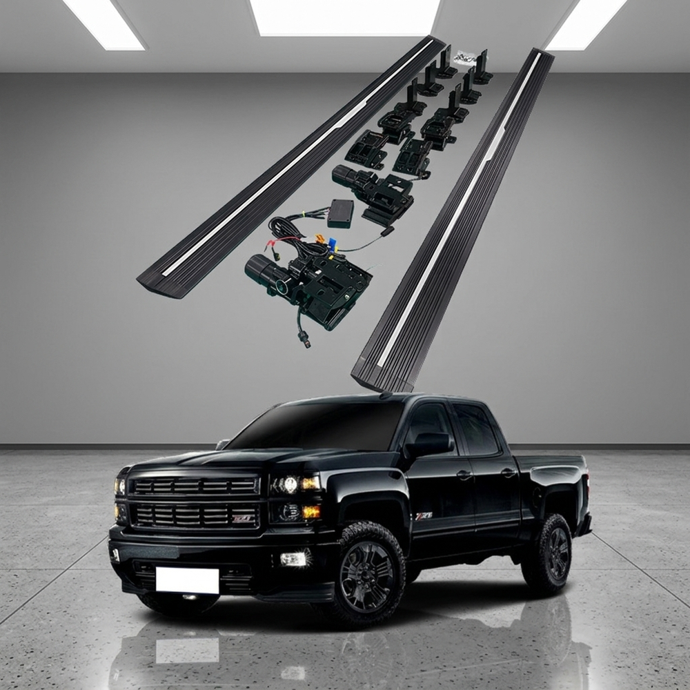 Электрические боковые пороги для Chevrolet Silverado 1500 Crew Cab 2019-2025