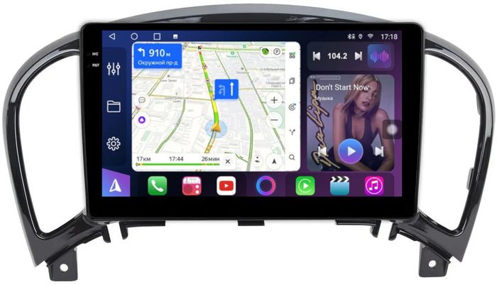 Магнитола для Nissan Juke 2011-2019 - FarCar S500-TS10 монитор 9.5" QLED на Android 14, Быстрая, CarPlay, 4G SIM-слот