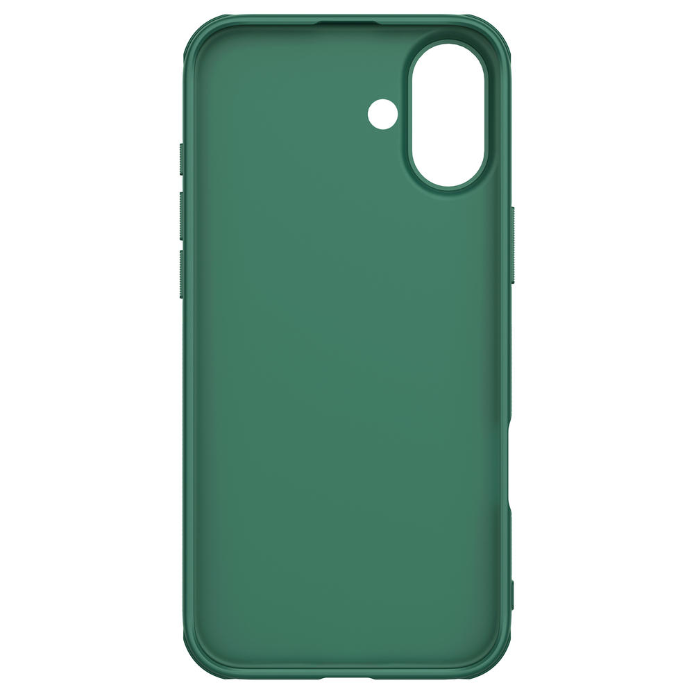 Усиленный чехол зеленого цвета (Dark Green) от Nillkin для iPhone 16, серия Super Frosted Shield Pro