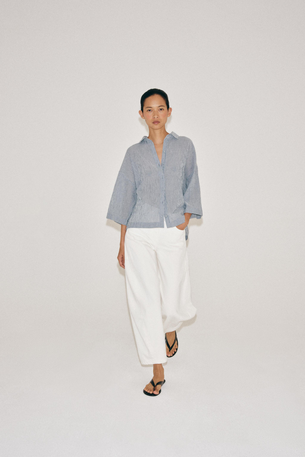 РУБАШКА С КОРОТКИМ РУКАВОМ ZW COLLECTION — ZARA