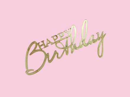 Топпер боковой "Happy Birthday 2", цвет золото