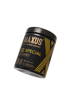 Точечно-ребристые презервативы MAXUS с железным кейсом, 12 шт