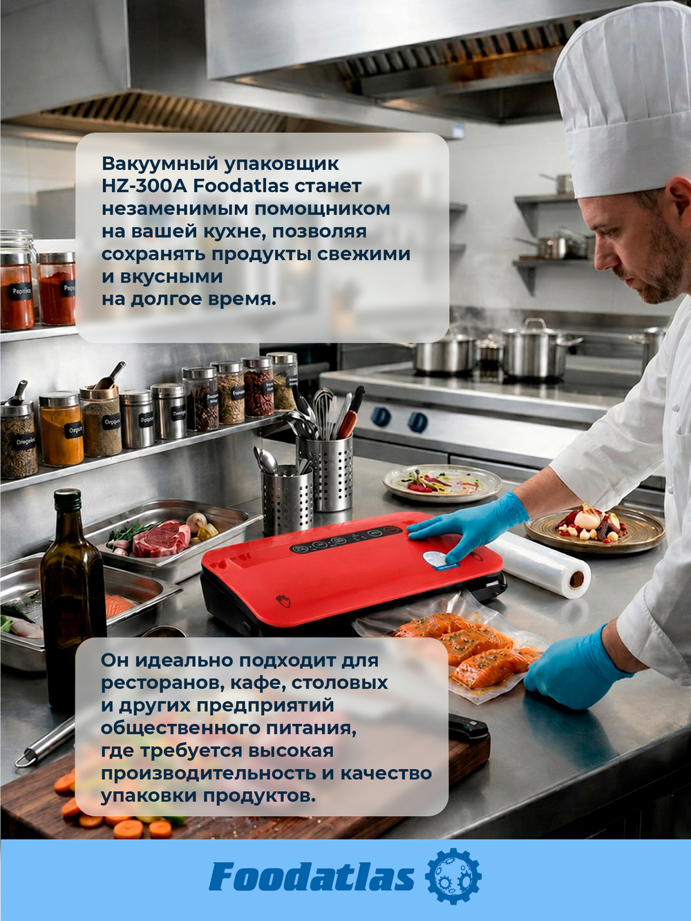 Вакуумный упаковщик HZ-300A Foodatlas Eco