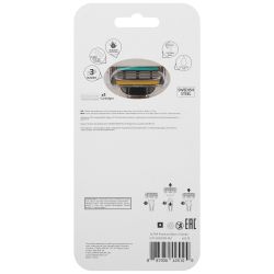 Бритвенная система Kodak Ultra Premium Razor 3 Starter мужская серебро/черный 3 лезвия 1 сменная кассета | Kodak
