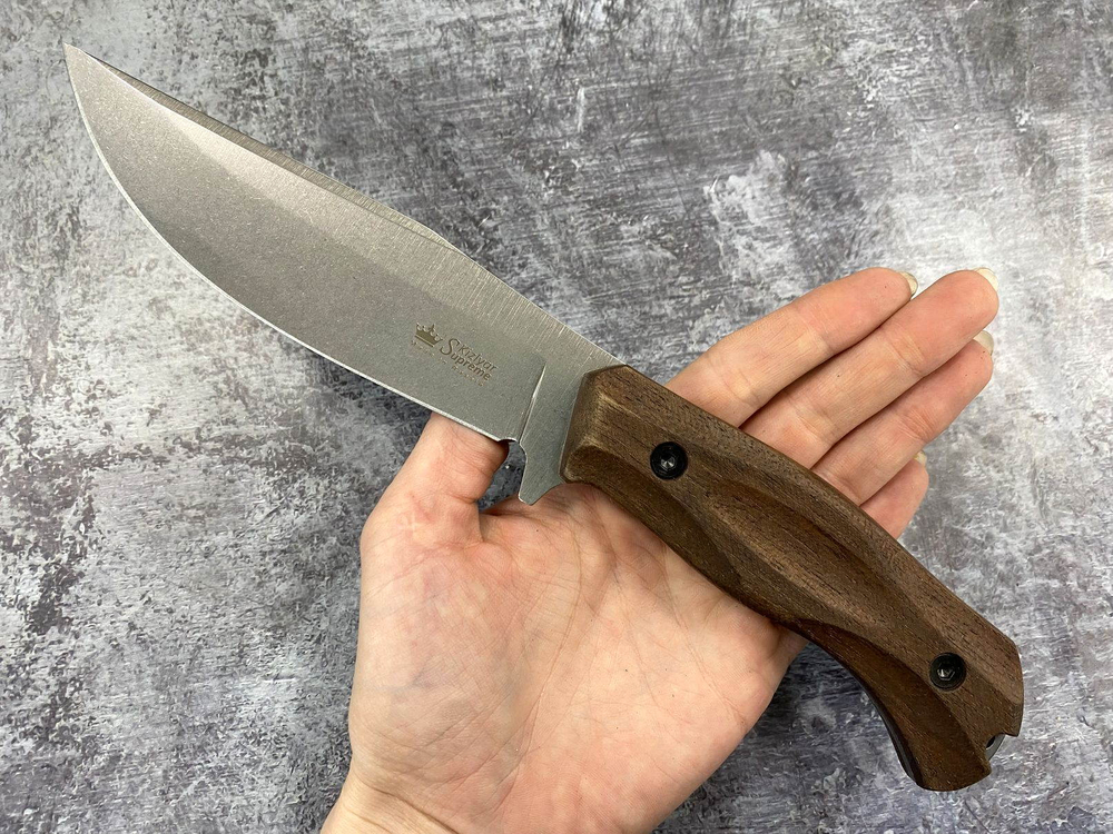 Туристический цельнометаллический нож Atlantis AUS-10Co StoneWash, Kizlyar Supreme, 4610094293086
