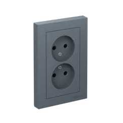 Розетка двойная без заземления Systeme Electric AtlasDesign Грифель ATN000720
