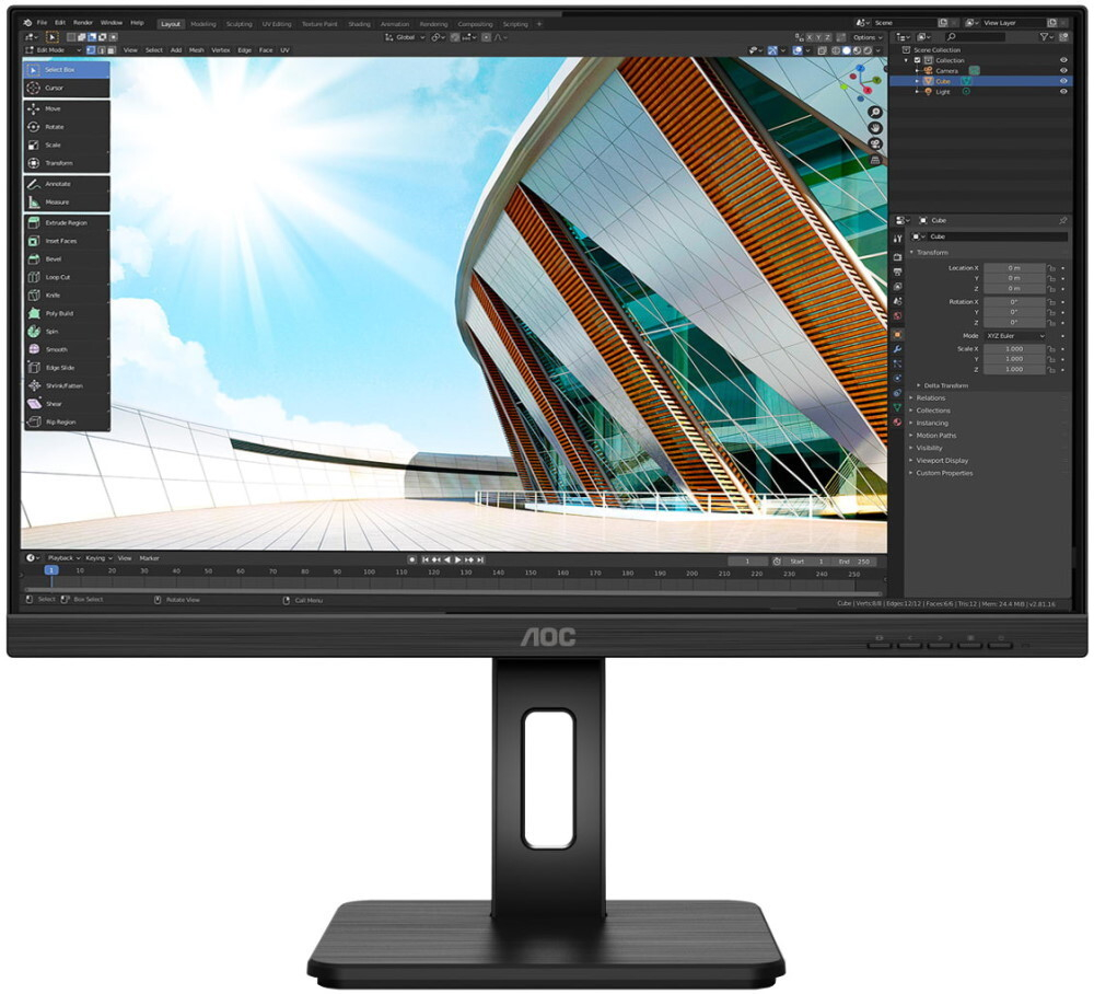 Монитор AOC 24;; 24P2C 1920x1080 IPS WLED 75Гц 4ms HDMI DisplayPort USB-C