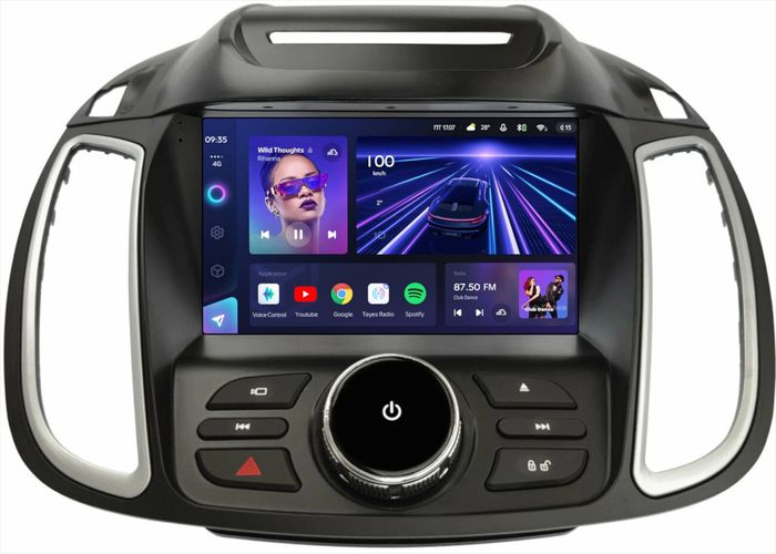 Магнитола для Ford Kuga 2 2012-2019 (без SYNC, рамка с кнопками тип 1) - Teyes CC3 монитор 9" QLED на Android 10, Быстрая, CarPlay, 4G SIM-слот