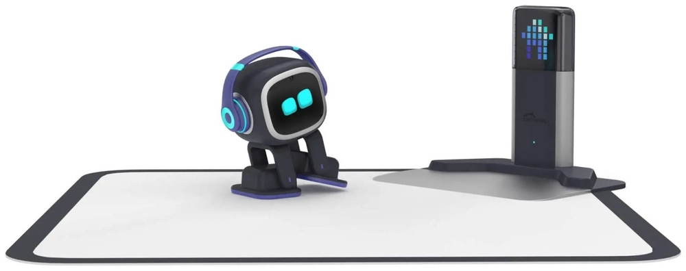 Робот EMO AI Desktop Pet с зарядной станцией (черный)