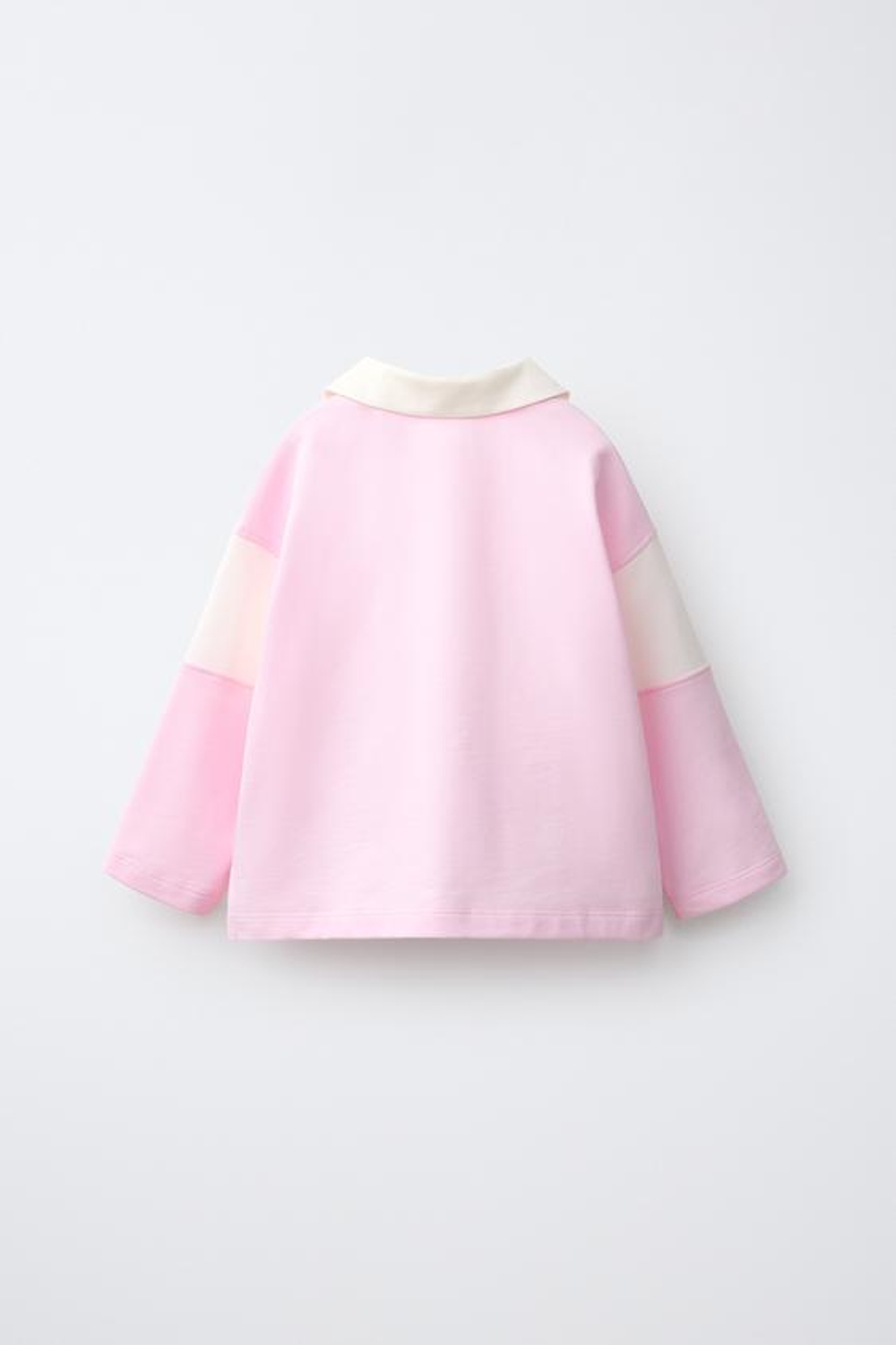 ZARA ПОЛО С ВЫШИТЫМИ СЕРДЦАМИ, БЕЛЫЙ/РОЗОВЫЙ