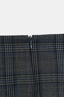 ZARA ЮБКА МИДИ В КЛЕТКУ — ZW COLLECTION, СЕРЫЙ