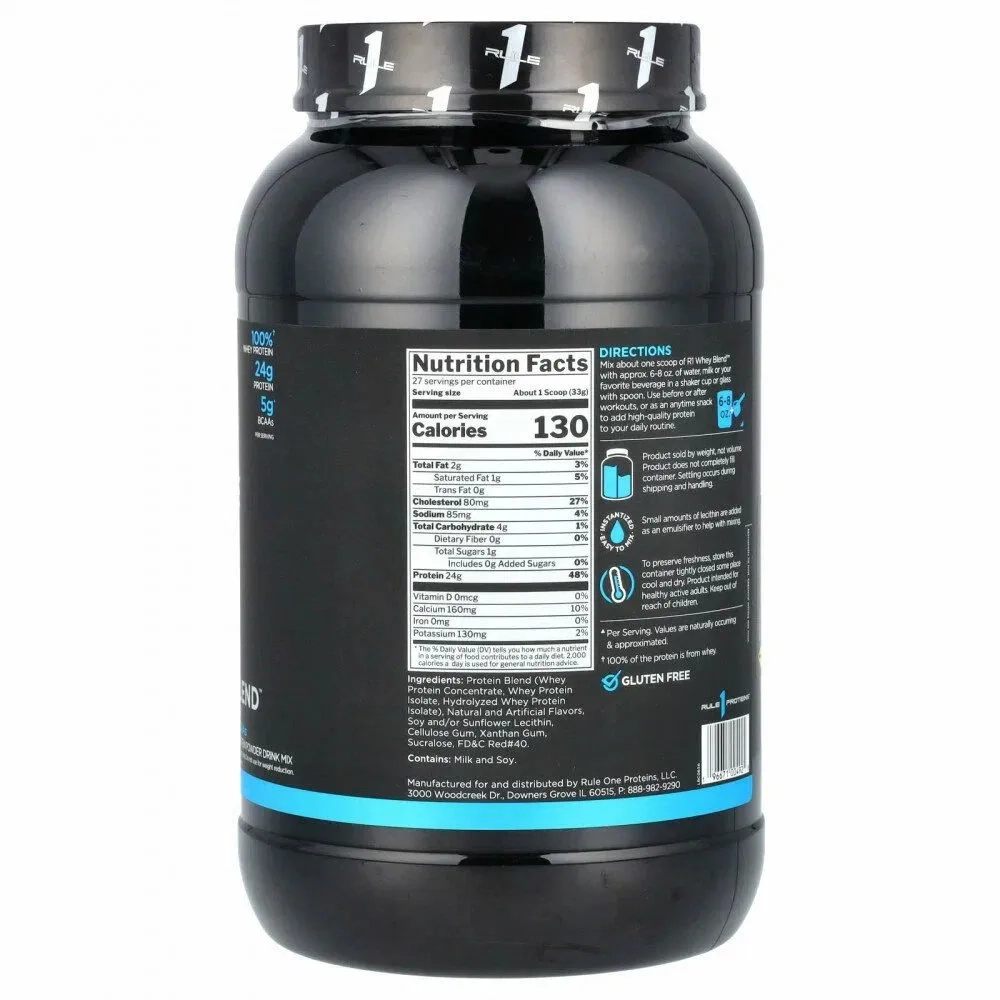 Протеин Rule1 Whey Blend 891 г клубника