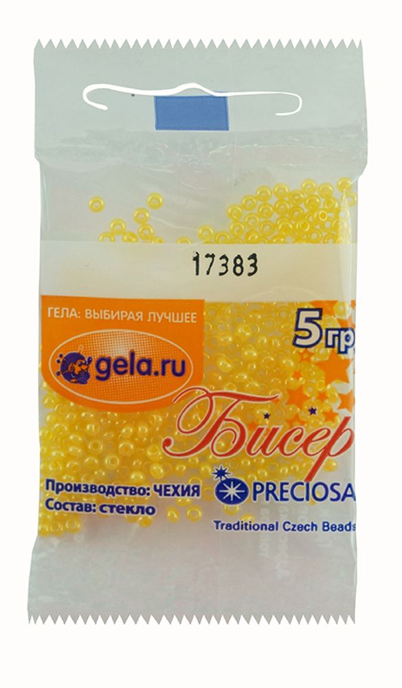 Бисер Preciosa 10/0, 50 г (10 шт по 5 г), цв.17383 желтый алебастр Бисер Preciosa 10/0, 50 г (10 шт по 5 г), цв.17383 желтый алебастр