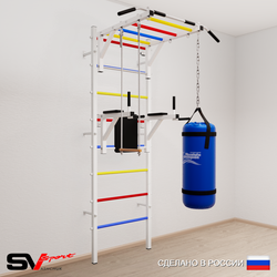 Шведская стенка Sv Sport 5433 (Турник рукоход/Брусья/Трапеция/Цепь/Мешок 30кг)