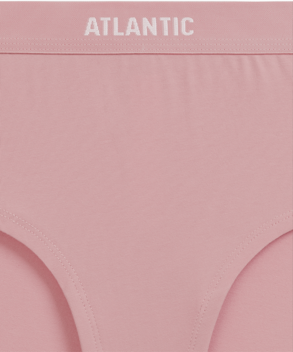 Трусы женские макси Atlantic, набор из 3 шт., хлопок, коричневые + розовые + зеленые, 3CLP-009