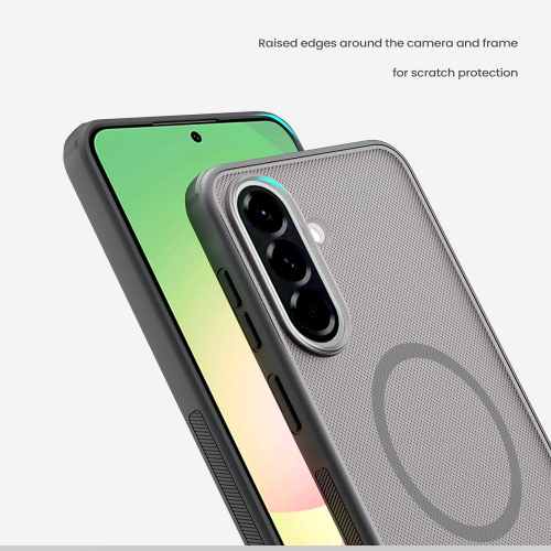 Чехол тонированный c встроенным круглым магнитом для Samsung Galaxy A57, серия Super Frosted Shield Pro Magnetic (Clear version) от Nillkin