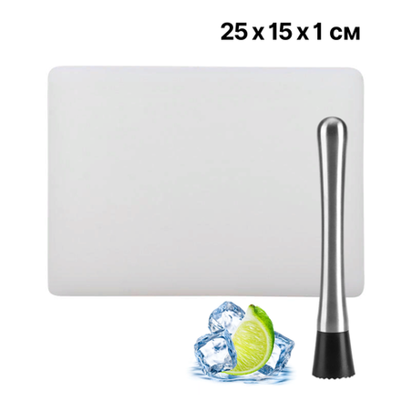 Доска разделочная 250х150 мм, h=10 мм, белая, LDPE, CGPro