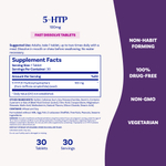 Natrol, 5-HTP, быстрорастворимый, особо эффективный, вкус диких ягод, 100 мг, 30 таблеток