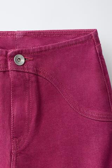 ZARA ДЛИННЫЕ ДЖИНСОВЫЕ ШОРТЫ, ЦВЕТ ФУКСИИ