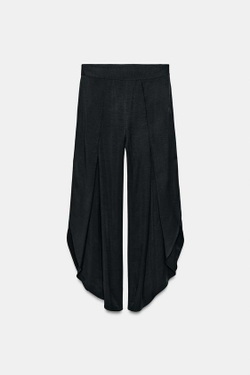 ZARA БРЮКИ С РАЗРЕЗАМИ — ZW COLLECTION, ЧЕРНЫЙ