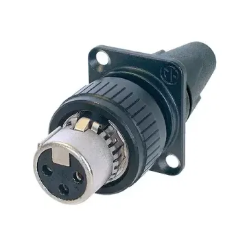 Neutrik NC3FDX-EMC-SPEC разъем XLR кабельн+крепл. на панель, 3 контакта, гнездо, тип-D, черный, защи