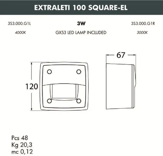 Подсветка для лестниц и ступеней Leti 3S3.000.000.WYG1L Fumagalli